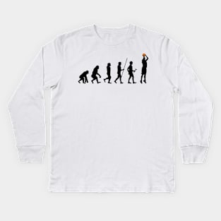 Human Evolution Basketball print product Kids Long Sleeve T-Shirt